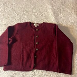 Burgundy Button-Up Cardigan - B2